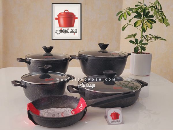 سرویس قابلمه چدن گرانیت دورو